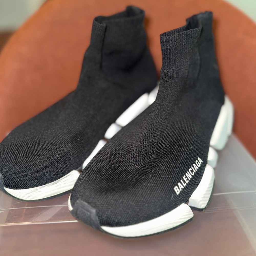 Balenciaga Black Knit Sneakers Women, like new